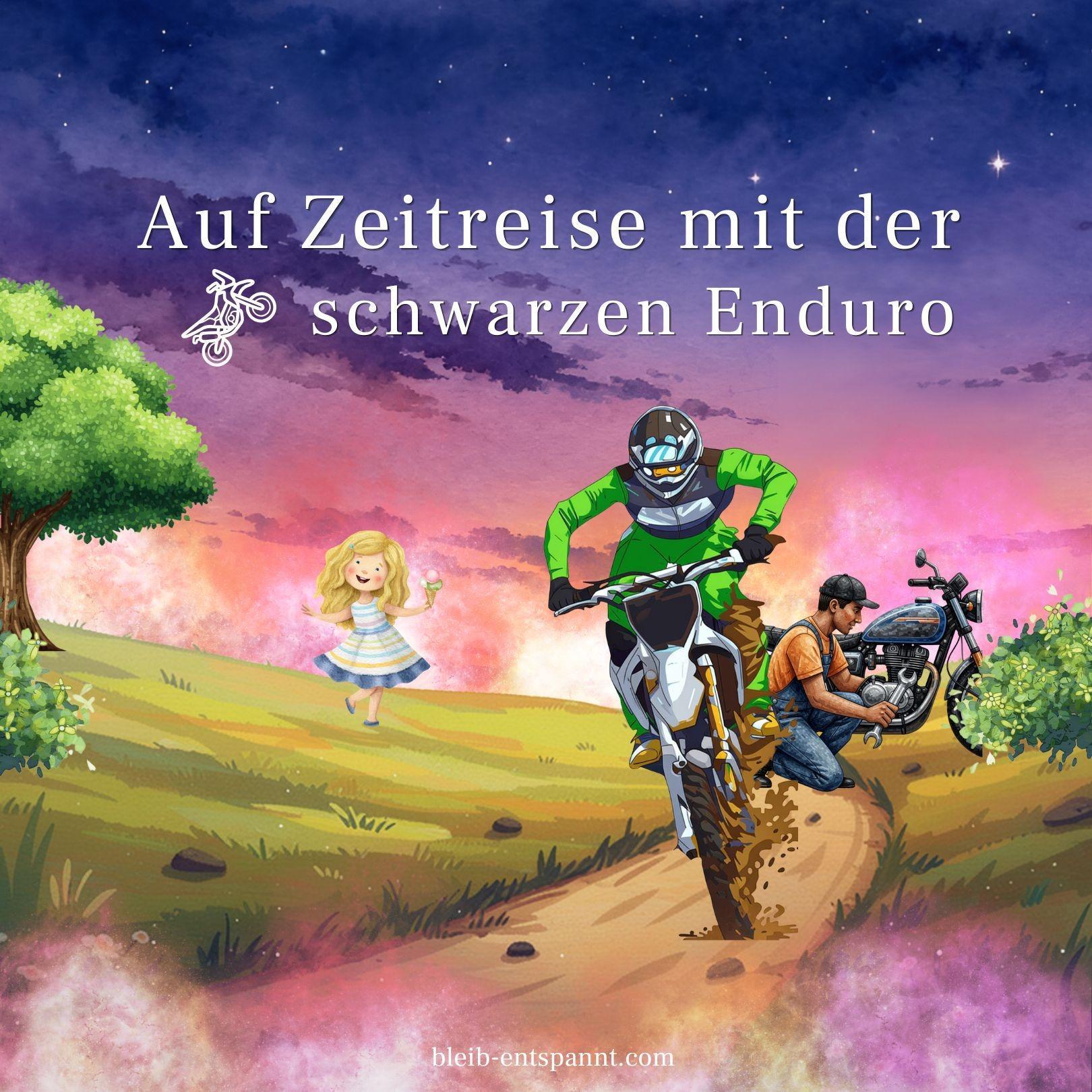 Entspannungsgeschichte für Erwachsene & Kinder - Auf Zeitreise mit der schwarzen Enduro